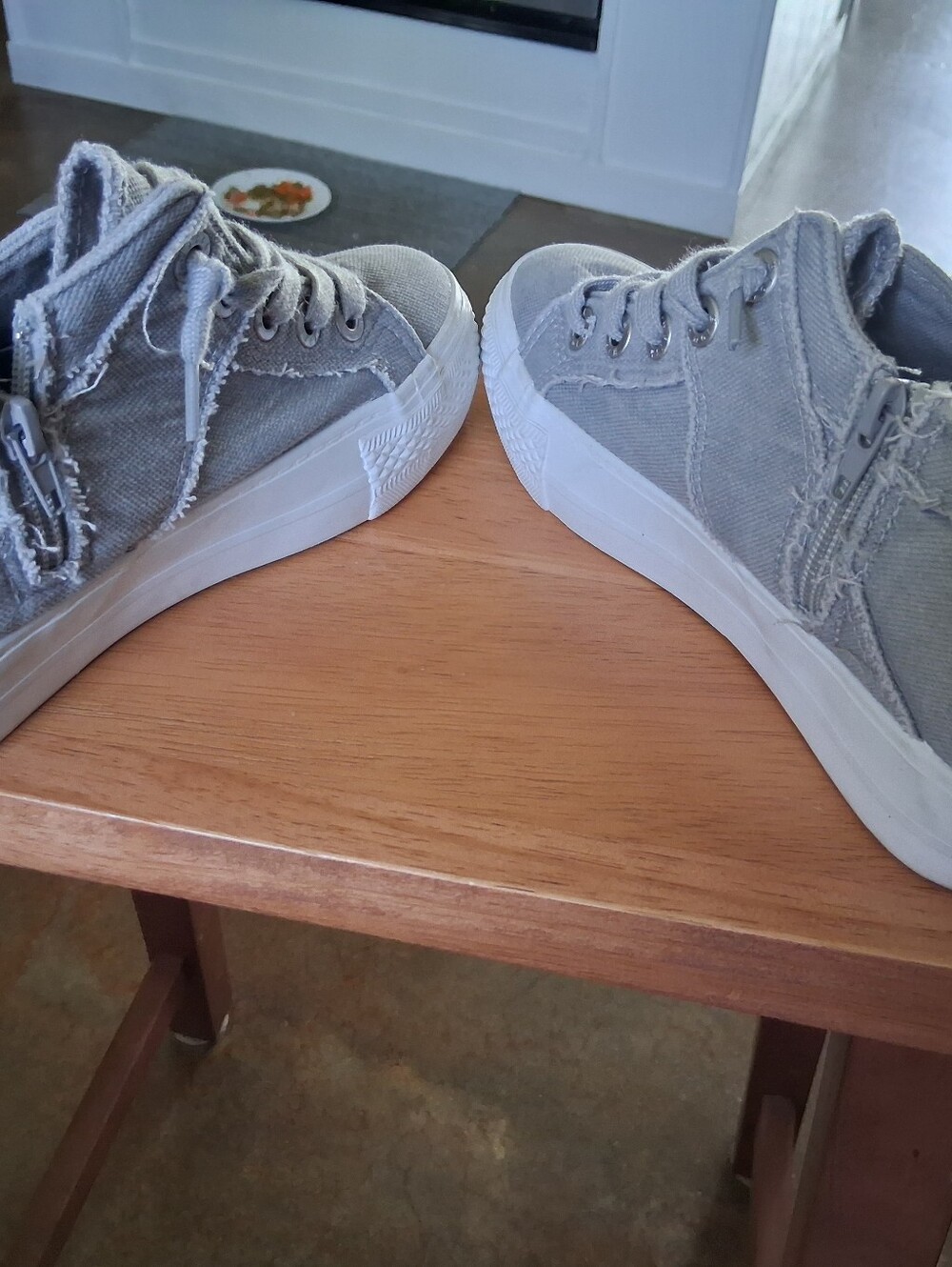 Blowfish Womens Gray Canvas High-Top Sneakers with Side Zipper - Picture 4 of 6
